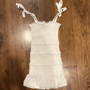 Katie J NYC Ivory Ruffle Dress